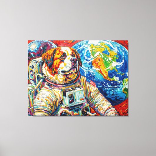 TOILE CHIENS DANS L'ESPACE - ST BERNARD 4 (Recto)