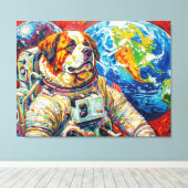 TOILE CHIENS DANS L'ESPACE - ST BERNARD 4 (Insitu (Plancher de Bois))