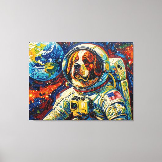 TOILE CHIENS DANS L'ESPACE - ST BERNARD 6 (Recto)