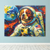 TOILE CHIENS DANS L'ESPACE - ST BERNARD 6 (Insitu (Plancher de Bois))
