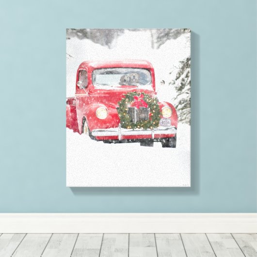 Toile Chiens dans un camion (Insitu (Plancher de Bois))