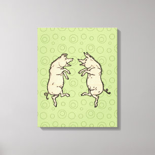 Toile Chiens de danse antiques : Jig de pige Vintage fan