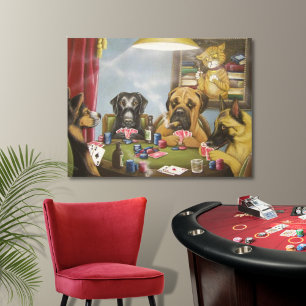 Toile Chiens de joueurs de poker
