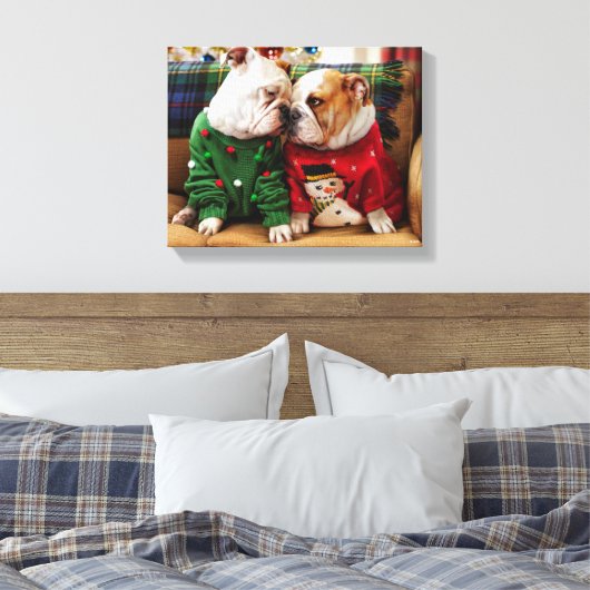 Toile Chiens de Noël en pulls (Insitu(Chambre))