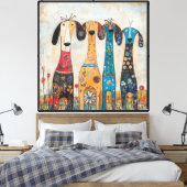 Toile Chiens Fous Longs et Minces (Insitu(Chambre))