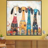 Toile Chiens Fous Longs et Minces (Insitu(Salon))