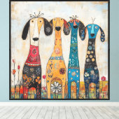 Toile Chiens Fous Longs et Minces (Insitu (Plancher de Bois))