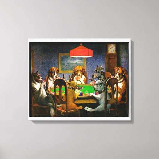 Toile Chiens jouant au poker (Recto)
