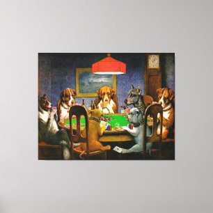 Toile Chiens jouant Poker Wall Art