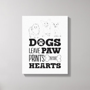 Toile Chiens Laisser des Empreintes de pattes sur votre