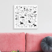 Toile Chiens noirs et blancs | Une variété de races de c (Insitu(Salon))