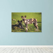 Toile Chiens sauvages africains en Tanzanie (Insitu (Plancher de Bois))