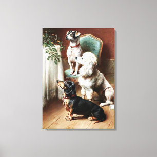 Toile Chiens - Un Noël, oeuvre de Carl Reichert