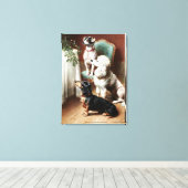 Toile Chiens - Un Noël, oeuvre de Carl Reichert (Insitu (Plancher de Bois))