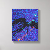 Toile Chiffre à ailes foncées volant à travers l'espace (Recto)