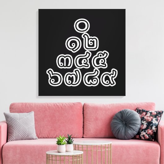 Toile Chiffres thaïlandais Pyramide ♦ Script en thaï ♦ (Insitu(Salon))