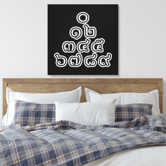 Toile Chiffres thaïlandais Pyramide ♦ Script en thaï ♦ (Insitu(Chambre))