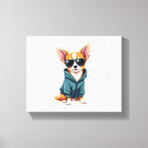 Toile Chihuahua Drôle Facilement Distrait Par Un Gros Ch