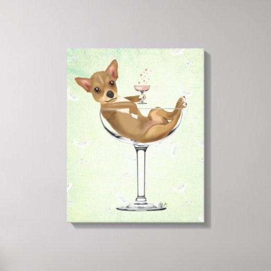 Toile Chihuahua en verre de cocktail (Recto)
