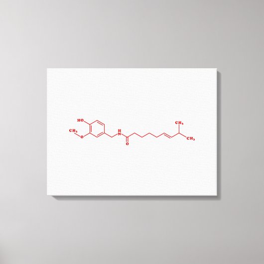 Toile Chili Capsaicin Formule chimique moléculaire (Recto)