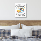 Toile Chillin' dans le ciel - Nuage détendu Retro Faux (Insitu(Chambre))