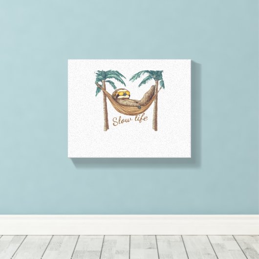 Toile Chillin' Sloth dans un hamac T-shirt surdimensionn (Insitu (Plancher de Bois))