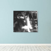 Toile Chimpanzé assis à table au zoo national (Insitu (Plancher de Bois))