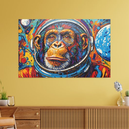 TOILE CHIMPANZÉ DANS L'ESPACE (Insitu(Salon))