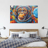 TOILE CHIMPANZÉ DANS L'ESPACE (Insitu(Chambre))