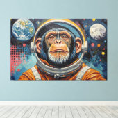 TOILE CHIMPANZÉ DANS L'ESPACE-15 (Insitu (Plancher de Bois))