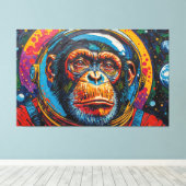 TOILE CHIMPANZÉ DANS L'ESPACE-19 (Insitu (Plancher de Bois))