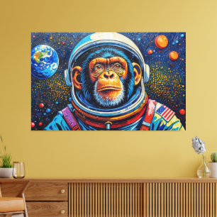 TOILE CHIMPANZÉ DANS L'ESPACE-2