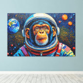 TOILE CHIMPANZÉ DANS L'ESPACE-2 (Insitu (Plancher de Bois))