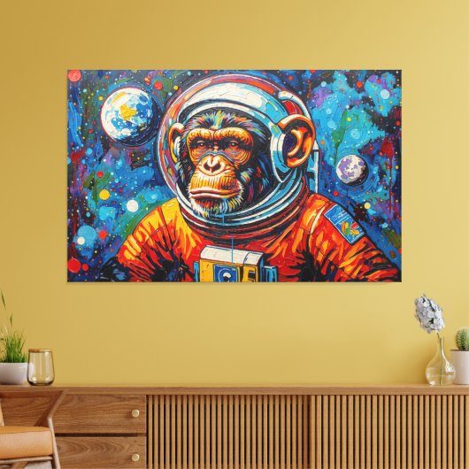 TOILE CHIMPANZÉ DANS L'ESPACE-3 (Insitu(Salon))