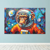 TOILE CHIMPANZÉ DANS L'ESPACE-3 (Insitu (Plancher de Bois))