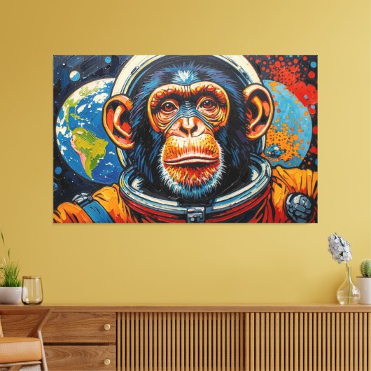 TOILE CHIMPANZÉ DANS L'ESPACE-6 (Insitu(Salon))
