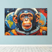 TOILE CHIMPANZÉ DANS L'ESPACE-6 (Insitu (Plancher de Bois))