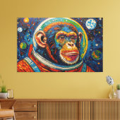 TOILE CHIMPANZÉ DANS L'ESPACE-9 (Insitu(Salon))