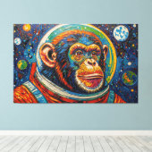 TOILE CHIMPANZÉ DANS L'ESPACE-9 (Insitu (Plancher de Bois))