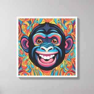 Toile Chimpanzé fou mignon