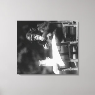 Toile Chimpanzé posé au Tableau au zoo national