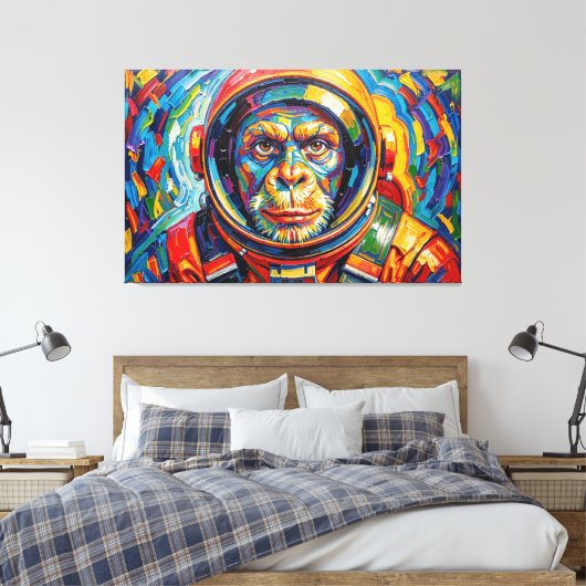 TOILE CHIMPANZÉ QUITTANT LA TERRE (Insitu(Chambre))