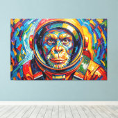 TOILE CHIMPANZÉ QUITTANT LA TERRE (Insitu (Plancher de Bois))