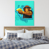 Toile Chimpanzé tenant une banane (Insitu(Chambre))