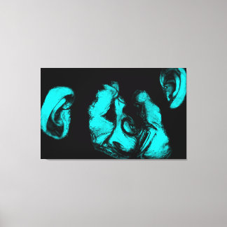 Toile chimpanzés baisants : néon turquoise