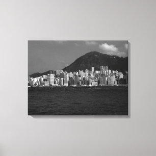 Toile Chine vintage Baie de Hong Kong Gratte-ciel