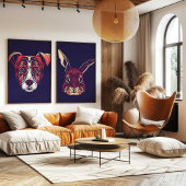 Toile Chinese Zodiac Dog Wall Print | Rustic Farmhouse 