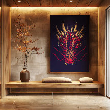 Chinese Zodiac Dragon Wall Art Print Japandi Decor