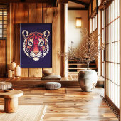 Toile Chinese Zodiac Tiger Wall Art Print Japandi Decor