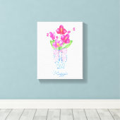 Toile Chinoiserie Aquarelle Ginger Jar Orchidées (Insitu (Plancher de Bois))